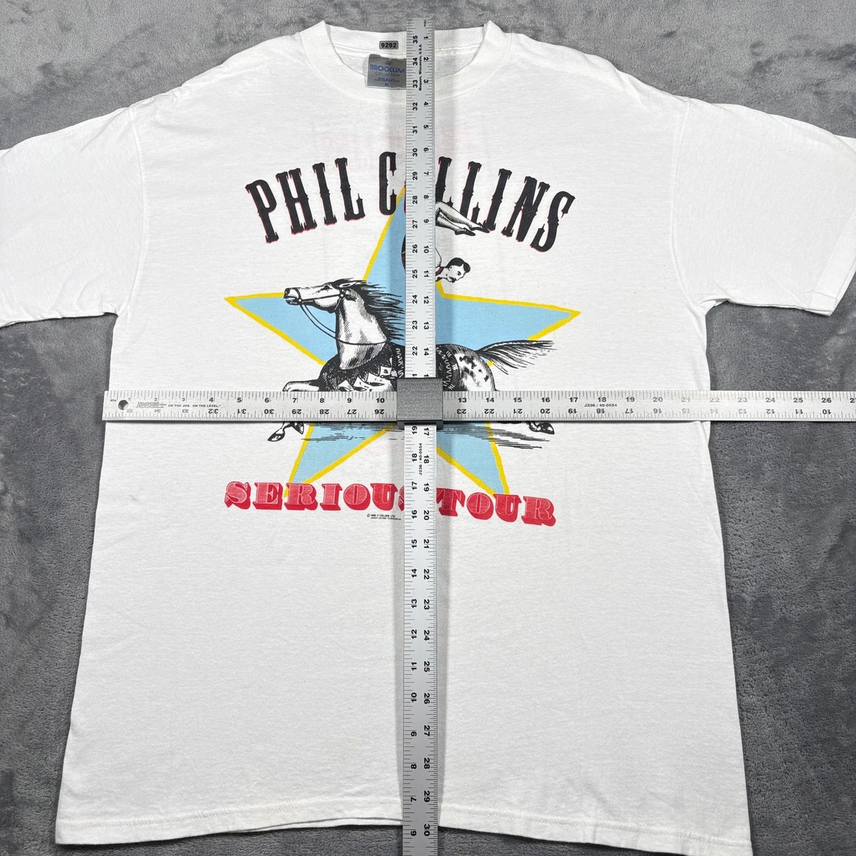 Vintage 1990 Brockum Collection T-Shirt Mens XL White Phil Collins