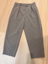 Zara Gray Pleat Front Trousers Size M