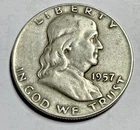1957 D Franklin Half Dollar - (VF Details) Plastic Protector Included