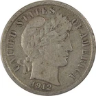 1912 S Barber Silver Dime F Fine 10c Coin Collectible SKU:I23932
