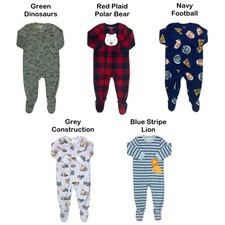 Carter's Baby and Toddler Boys Fleece Footie Pajama, Full Zip, Polyester