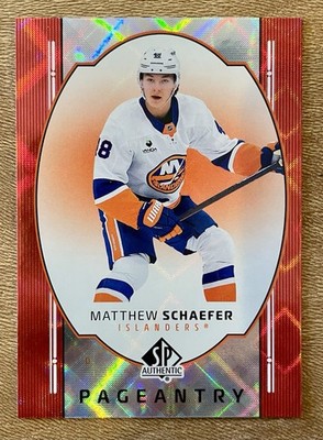 2025-26 SP Authentic #P-7 Matthew Schaefer Pageantry Red RC Islanders