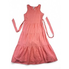 J.Crew Tiered Maxi Dress Size 6 Pink Tie Waist