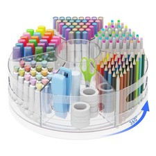 Pen Organizer for Desk - Acrylic Pen Holder with Hand Grips, 360° Extra Large...
