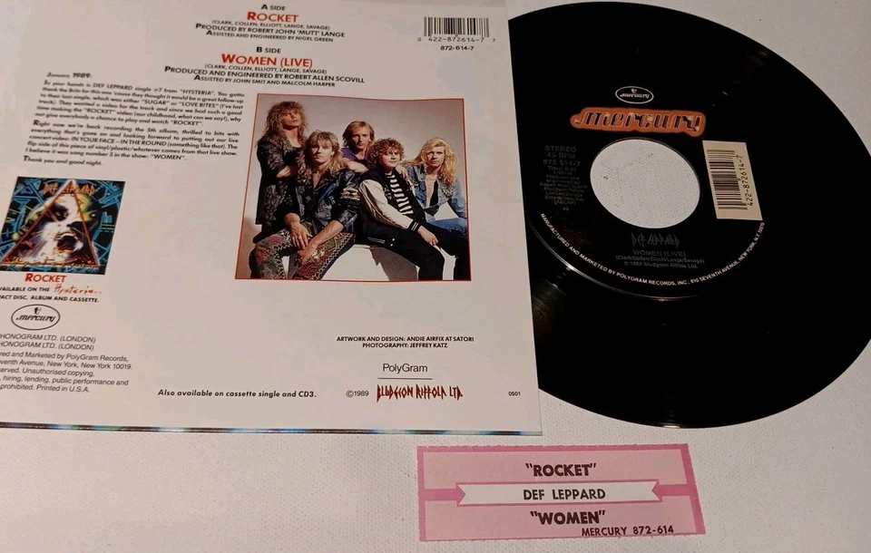 Def Leppard, Rocket, 7", ORIG PS,  RARE JUKEBOX TITLE STRIP  - NM MINUS!! - Image 2 of 4