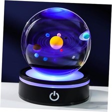 Solar System Model Crystal Ball 80mm 3.14inch - 3D Outer Space Colorful Solar