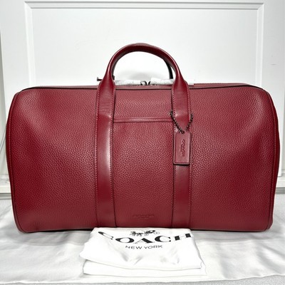 Coach Gotham Duffle Bag 45 in Dark Ruby Red Leather CV957