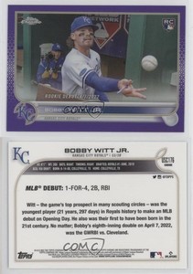 2022 Topps Chrome Update Debut Purple Refractor Bobby Witt Jr #USC176 Rookie RC