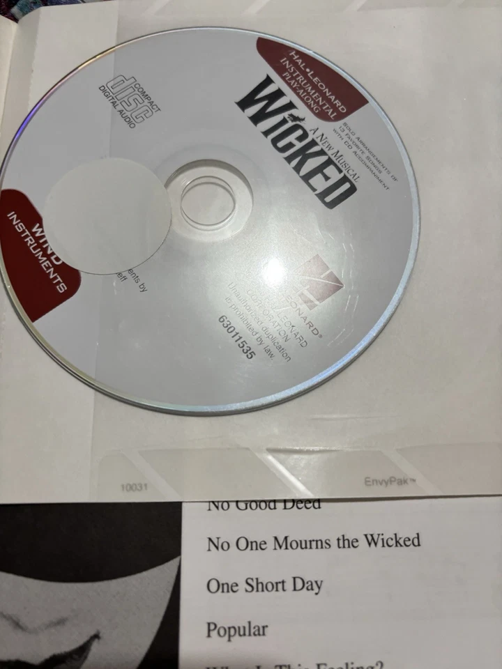 Flauta musical malvada solo Broadway partituras libro de canciones audio en línea Foto 4 de 4