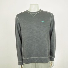 Tommy Bahama Tobago Bay Sweater Mens Large Heather Gray Pullover Sweatshirt