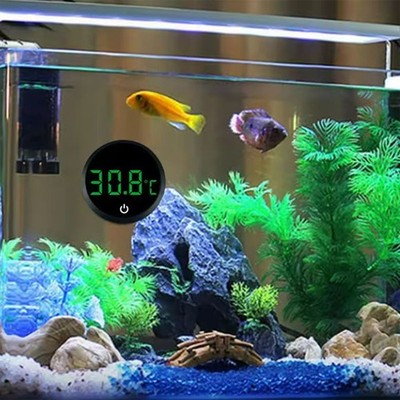 Aquarium Digital Thermometer LED Fish Tank Temperature Gauge Touch Screen