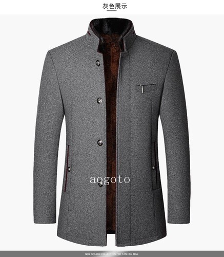 Men's Woolen Jacket Stand Collar Casual Outwear Jacket Casual Business Coats New - 第 10/24 張圖片