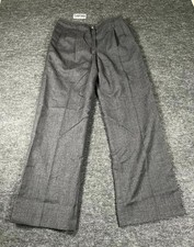 Harve Benard Dress Pants Womens 10 Charcoal Gray Wool Pleated Front Formal