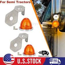 For Semi Tractors Turn Signal Light Mirror Mount Brackets & Watermelon Lights