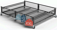 Under Bed Storage w/ Wheels, Heavy-Duty Metal Organizer, 70 lb Load