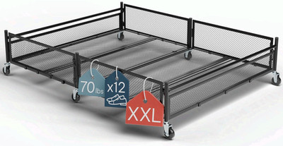 Under Bed Storage w/ Wheels, Heavy-Duty Metal Organizer, 70 lb Load