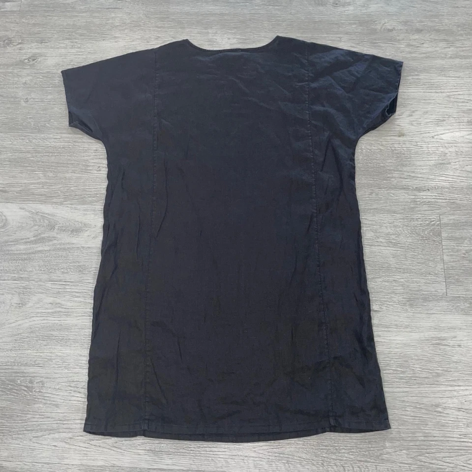 Eileen Fisher Dress Womens Small Organic Linen Shirtdress Short Sleeve Lagenlook - Image 2 of 4