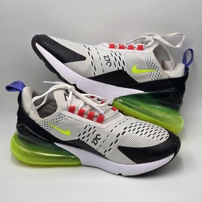 Nike Women's Sizes 7.5 Air Max 270 AH6789-116 White/Black/Neon Green & Red