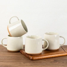 Ceramic Coffee Mugs Set of 4, 17oz Handmade Ceramic Coffee Mugs Set with Terr...