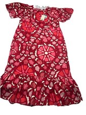 RHODE Maxi Dress By Target Plus Size 20 Floral Zinnia Red Linen Blend