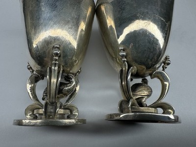 Very Rare Georg Jensen Sterling Silver Salt And Pepper by Harald