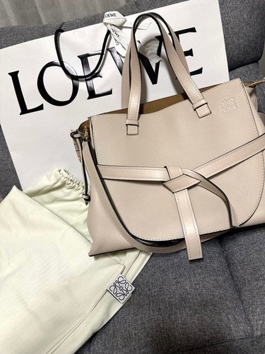 LOEWE Anagram Gate Bag Light Beige Leather 2-Way