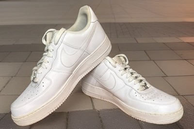 Nike Air Force 1 Low '07 Mens Size 13 All White Leather Athletic Shoes Sneakers