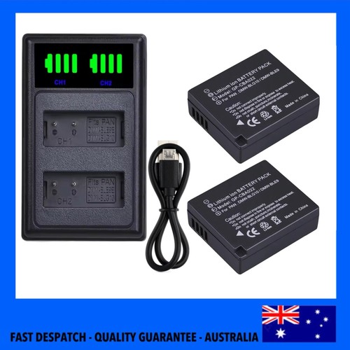 Kit 2 Batteries + Chargeur Pour Panasonic Lumix DMW-BLG10/BLE9 - Compatible ZS100, GX7...