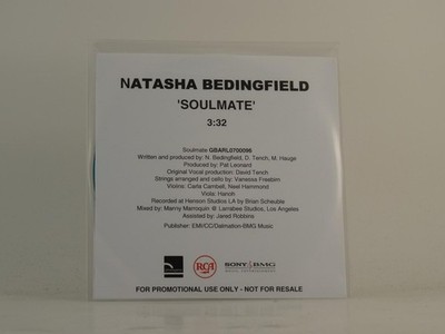NATASHA BEDINGFIELD SOULMATE (D77) 1 Track Promo CD Single including Picture Sle