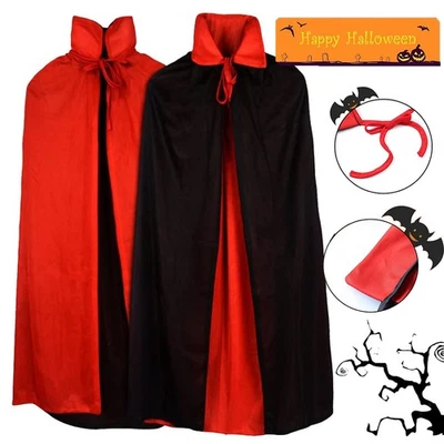 MARKENLOS Vampir Umhang Teufel Halloween Fasching Kostüm Cape Unisex Damen Herren Mantel