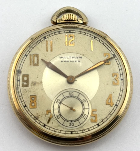 Waltham Premier Antique Mechanical Pocket Watch 9J   12s  29557998  DOESN'T WORK