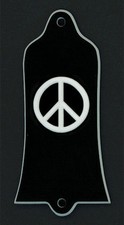 GUITAR TRUSS ROD COVER - Custom Engraved - Fits GIBSON USA - PEACE - Black