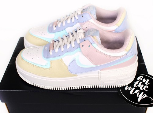 Nike Air Force 1 AF1 W Shadow Pastel Blue Pink Ghost UK 3 4 5 6 7 8 9 US New - Afbeelding 1 van 12