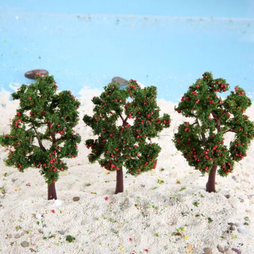 10Pcs Scenery Landscape Model Decoration Red Fruit Model Trees Plastic 110mm - Picture 3 of 12