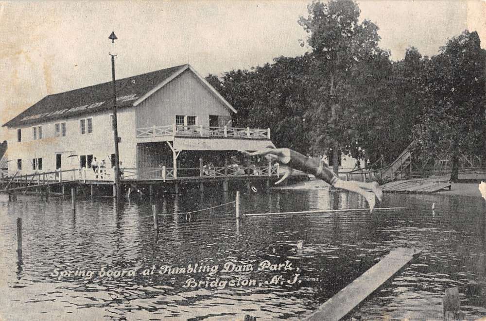 Bridgeton New Jersey Tumbling Dam Park Waterfront Antique Postcard