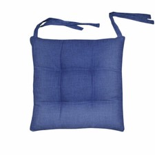 Coprisedia 2 - 6 Cuscini Copri Sedia Lacci Tinta Unita Melangiato Blu Cotone