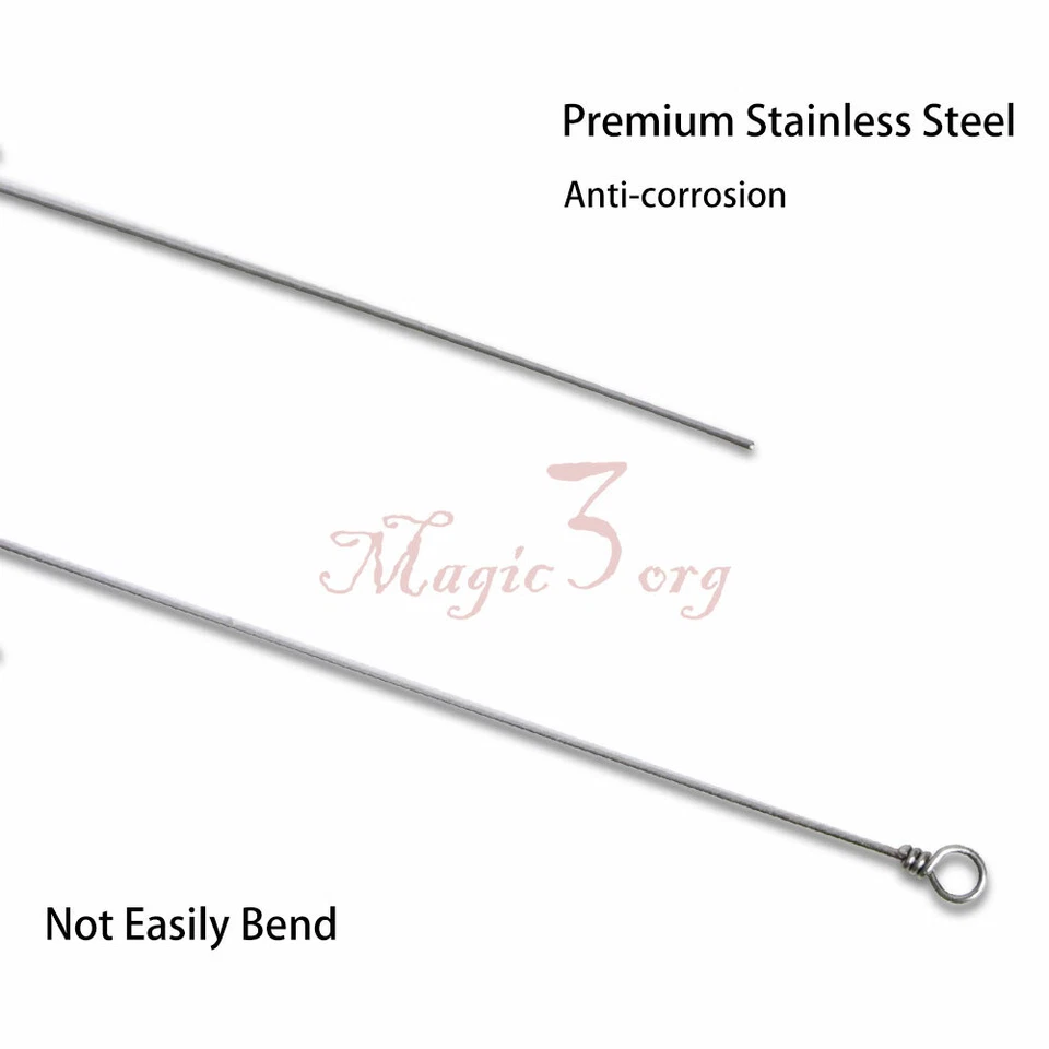 30 X Looped Spinner Shaft Wire Inline Stainless Steel Anti-corrosion Lure Making - Image 2 of 4