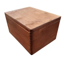 Large Wooden Box Without Handles, Whit Lid 40 cm x 30 cm x 23 cm in Brown Color