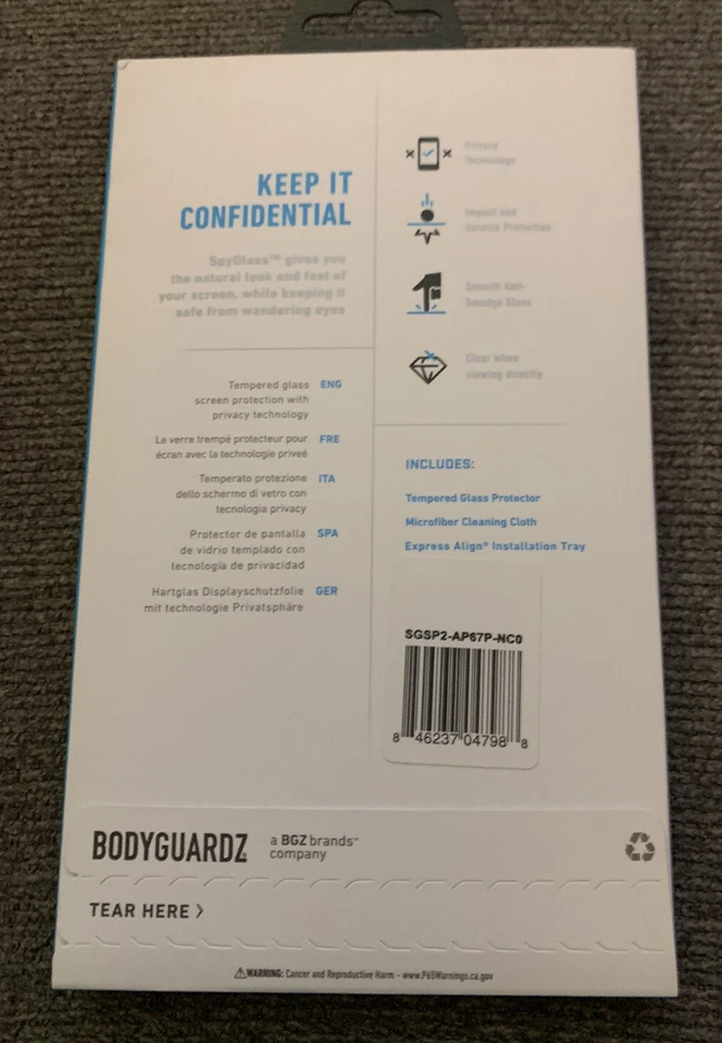 BodyGuardz Privacy Temper Glass Screen Protector for iPhone 8 Plus 7 Plus 6 Plus - Image 3 of 4