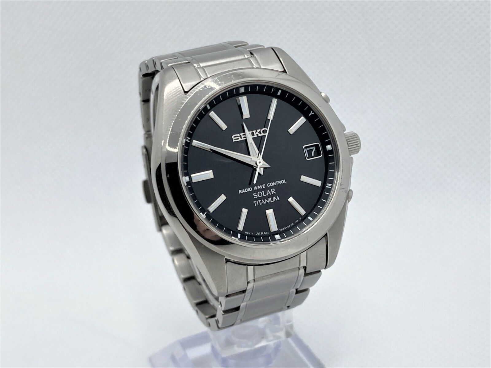 Auth SEIKO Radio Wave Control Solar Titanium Men's Wristwatch SBTM  7BAK0