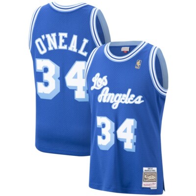 Los Angeles Lakers Shaquille O'Neal Mitchell Ness Blue Retro NBA Swingman  Jersey