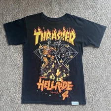 Diamond Supply Co. x Thrasher T Shirt Mens Small Black Halloween Hellride 4 2015