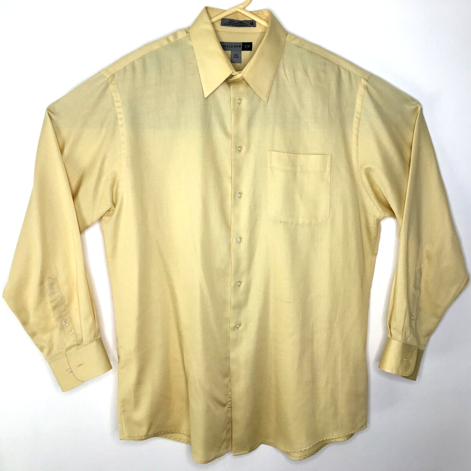 FILA Savile Row Men's Shirt 16 1 2 34 35 Long Sleeve Button Yellow Easy Care
