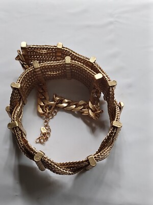 Beautiful Zara Chain Rhinestone Gold Metal Belt adjustable  display picture 1