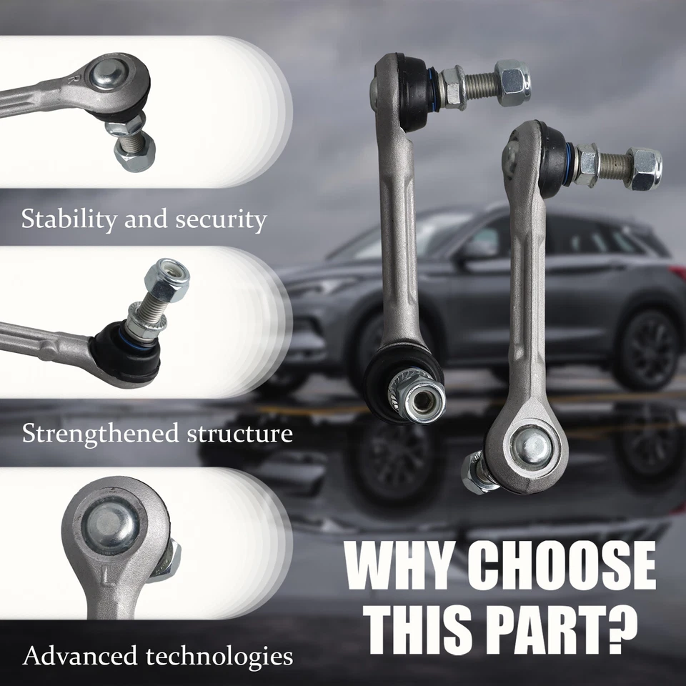 2x Eslabones de extremo de barra estabilizadora trasera para Infiniti G25 G35 G37 M35 Q50 Q60 Foto 3 de 4