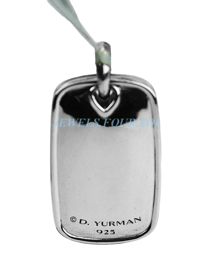 DAVID YURMAN AMAZING CHEVRON PAVE COGNAC DIAMONDS 0.34 PENDANT DOG TAG #117 NEW - Image 4 of 4