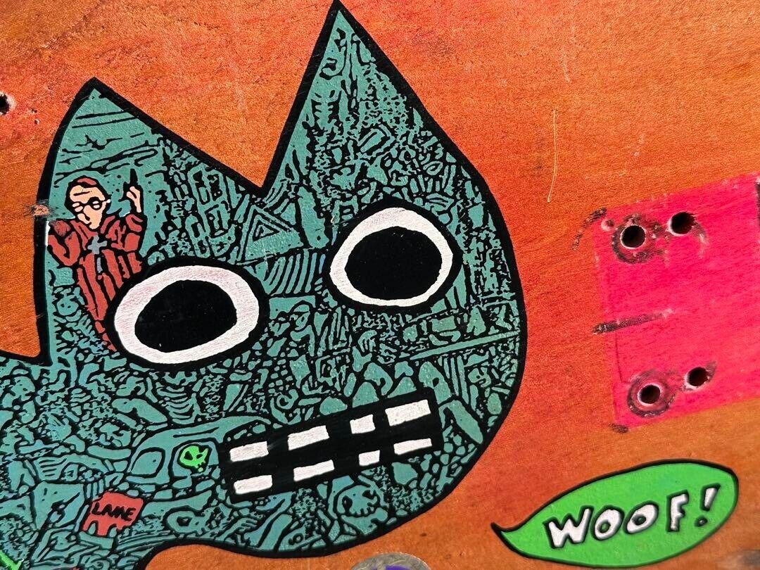 New Deal Ed Templeton 1990 Original Skateboard Deck CAT New Deal Ed Templeton 1990 Original Skateboard Deck CAT