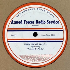 RARE 1946 AMOS N' ANDY 16" RADIO SHOW TRANSCRIPTION DISC HATTIE McDANIEL AND