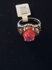 Attractive 925 Sterling Silver Pink Quartz With CZ Accent Ring Size 8