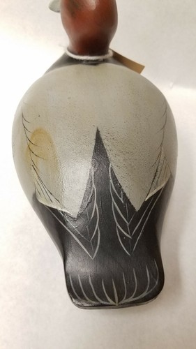 14” William Veasey Ducks Unlimited Drake RedHead Duck Decoy 1980s SIGNED w/ Tag - Picture 6 of 12